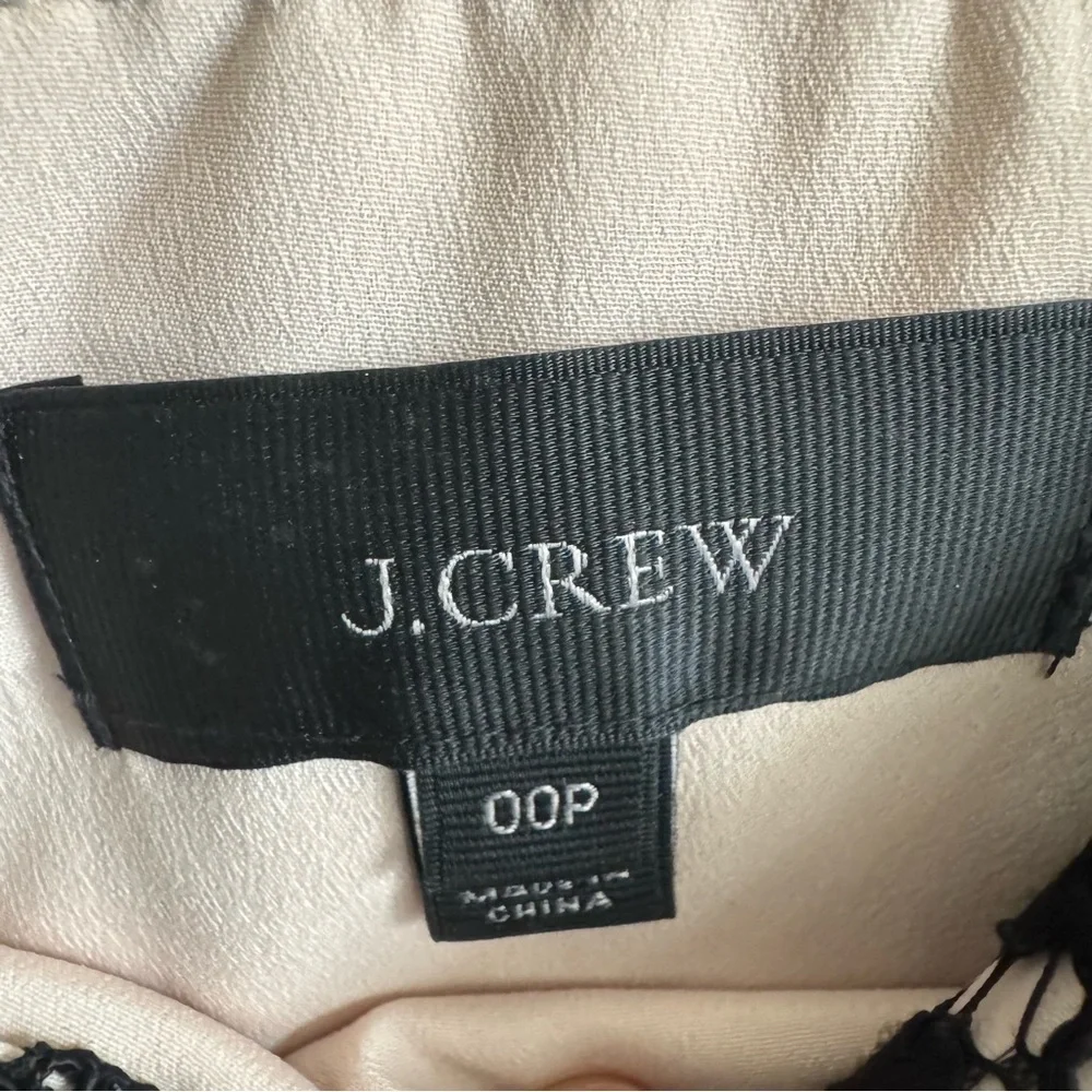 J.Crew Black Lace Fit & Flare Cocktail Dress Flutter Sleeve Size 00